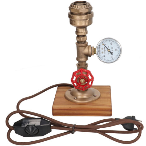 Retro-Industrie-Schreibtischlampe aus flexiblem Stahl und karbonisiertem Kiefernholz für Cafés - 220 V EU (Leuchtmittel nicht enthalten)