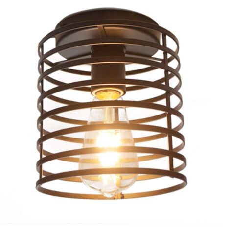 Rétro industriel semi-plafonnier lustre forme base noire applique (sans ampoule)