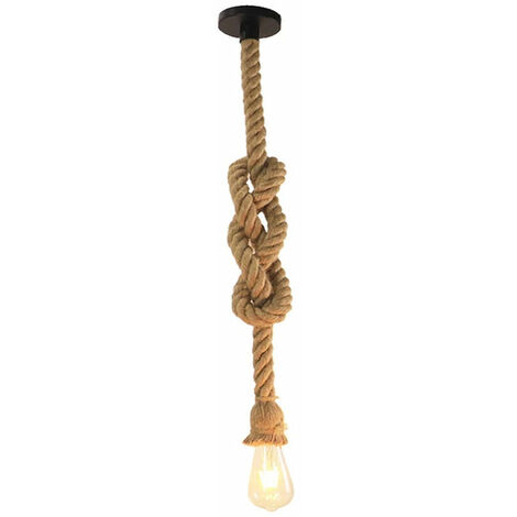 Retro Kronleuchter Industrial Hanfseil Pendelleuchte 1M Längenverstellbare Leuchte für Cafe Restaurant Bar