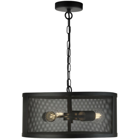 RETRO lampada a sospensione camera da letto sospensione plafoniera gabbia design nero