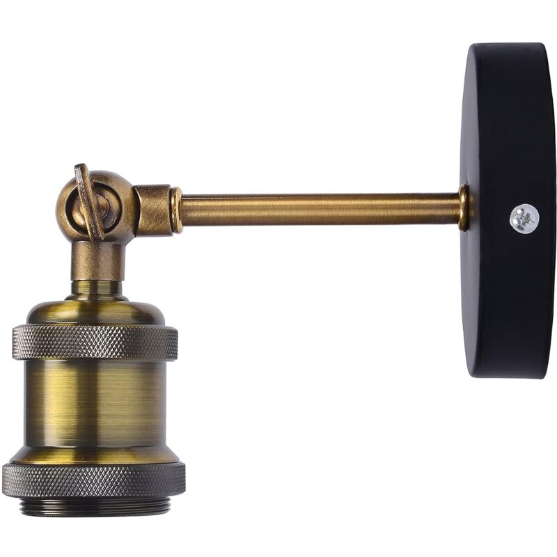 Retrò Lampada da Parete Industriale E27 Ferro Applique da Parete Regolabile 180 Gradi per Camera da Letto Cucina Soggiorno Corridoio