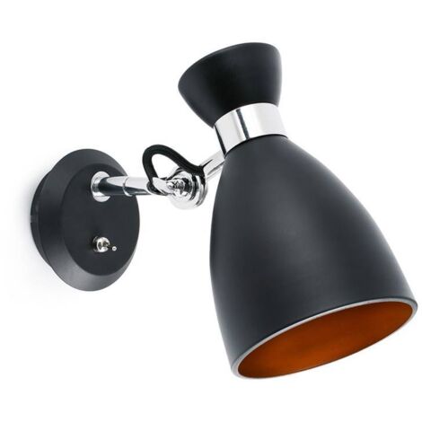 Retro Lampada Da Parete Nero/Oro E14 20W Marca Faro