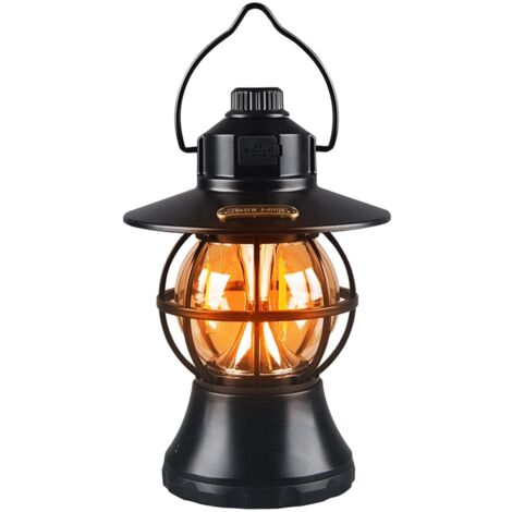 Retro-LED-Campinglaterne  Vintage-ABS-LED-Laterne, Außenzeltbeleuchtung, Campingausrüstung zum Aufhängen von Werkzeugkästen, Motorhauben und Rahmen