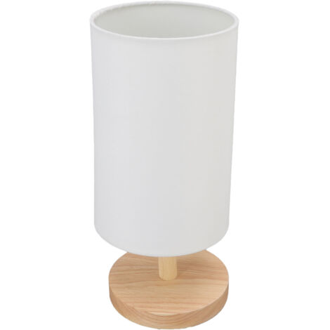 Retro-LED-Nachttischlampe aus Stoff und Holz, verstellbar für das Schlafzimmer