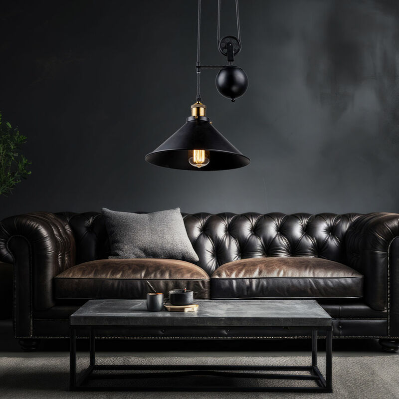 Etc-shop - LED Design Pendel Lampe Decken Hänge Leuchte Flaschenzug Strahler Beleuchtung Wohn- Schlaf- Zimmer Vintage Retro