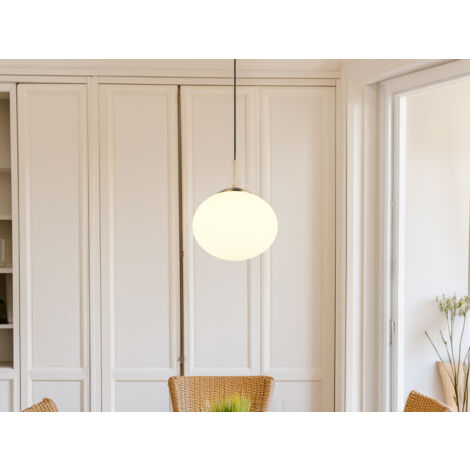Retro LED Pendelleuchte Messing mit Glaskugel Lampenschirm, Ø 30cm