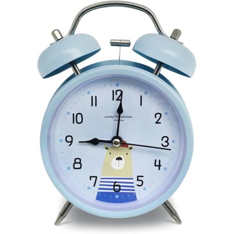 Retro Metal Bell Alarm Clock Double Bell Clock for Girls Quiet Hand Alarm Clock Double Bell Alarm Clock with Light Nightlight Function, Super Loud Ringtone