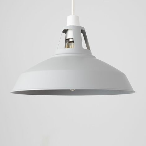 Style Matt Grey Metal Cut Out Design Kitchen Ceiling Pendant Light Shade