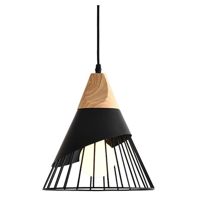 Stoex - Lampe à Suspension Rétro Suspension Luminaire E27 En Forme De Cage En Métal Suspension Lustre Vintage Plafonnier D'Intérieur Noir