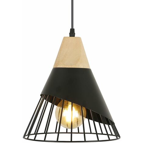 Rétro Metal Suspension Noir Cage E27 Suspension Industrielle Lampe Vintage Pendante Lumière Vintage en Métal Eclairage de Plafond Lustre Rétro Plafonnier,Métal Retro Antique Suspensions Luminaire