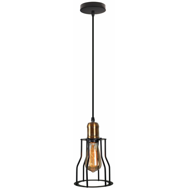 Retro Modern Pendant Lamp Creative Vintage Pendant Light Metal Chandelier For Kitchen Farmhouse Hallway Indoor Black