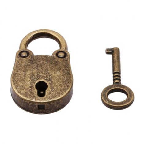 Retro padlock, wooden box, laptop padlock, security padlock