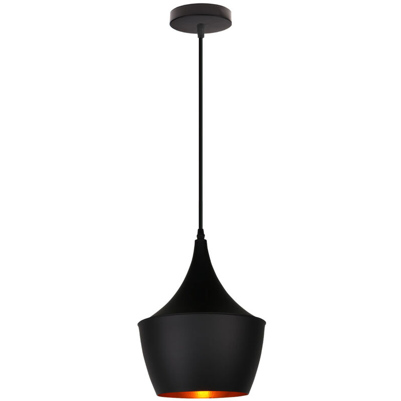 Retro Pendant Light Simple E27 Lamp Holder Modern Industrial Bar Cafe Style Chandelier Black - Black