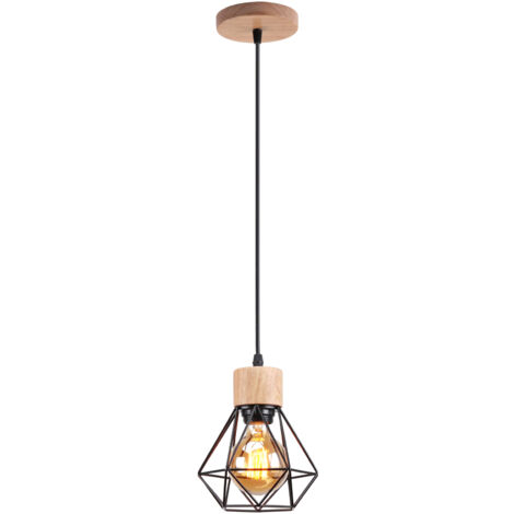 Retro Pendant Light Vintage Pendant Light Black Modern Pendant Lights Indoor Pendant Light Metal Wood Pendant Lights