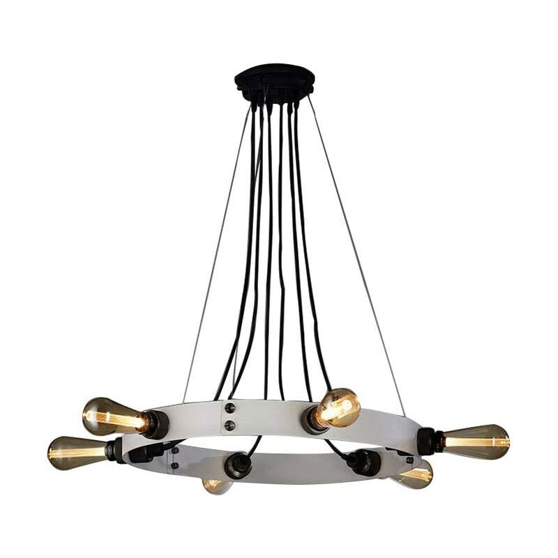 Retro Pendelleuchte Metall Hängelampe LED-Hängeleuchte E27 LED-Licht (Schwarz+Silber)
