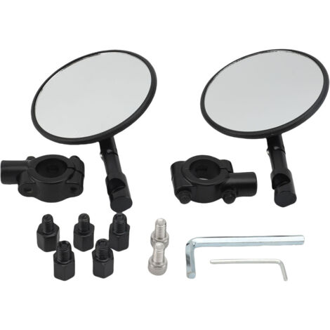 Retro Rétroviseurs Moto, 1 Pair Retroviseur Moto Embout de Guidon, Rétroviseur Accessoire Moto Universel pour Scooter Motos Quad ATV