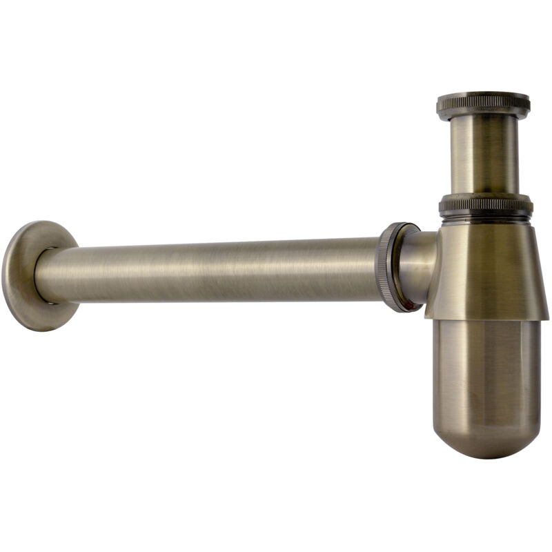 Rétro salle de bains antique laiton antique vidange bouteille piège drain siphon