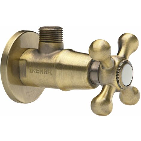Rétro salle de bains laiton antique en céramique coudé soupape bassin évier 1/2 "x 3/8" bsp