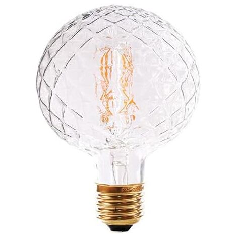 Retro Shaped Pineapple Light Bulb, 220V 4W 2700K, G95 Clear Pineapple Inside