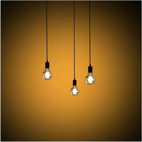 Retro Spider Chandelier and Ceiling Pendant Lights, Industrial Adjustable Length DIY Shade with 1.2m Wire for Living Room Dining Room Home，3 Arms Black