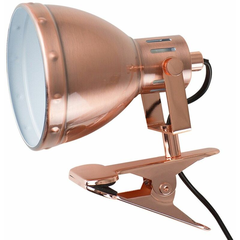 Minisun - Metal Domed Adjustable Clip On Spotlight With a Warm White 4W Golfball LED - Copper