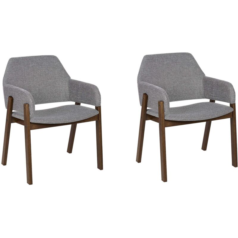 Beliani Set Of 2 Dining Chairs Albion Grey