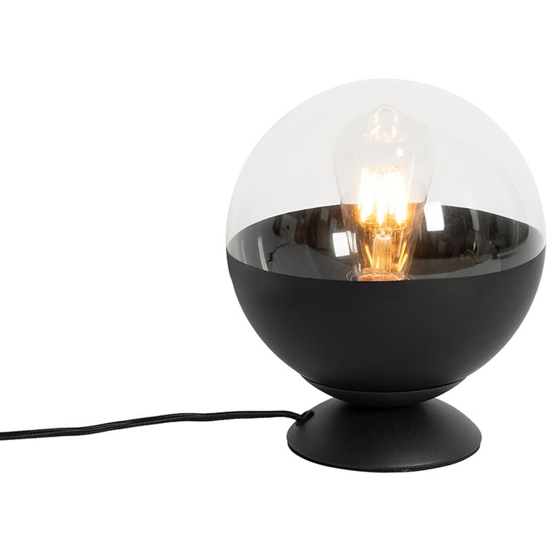 Retro Table Lamp Black with Clear Glass - Eclipse