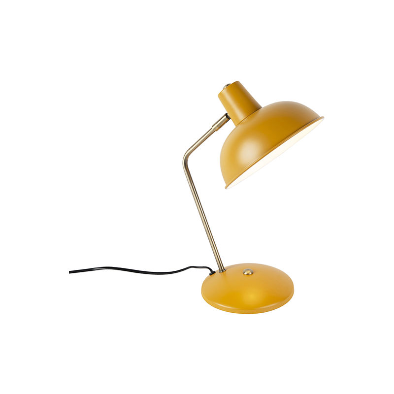 Retro Table Lamp Yellow with Bronze - Milou