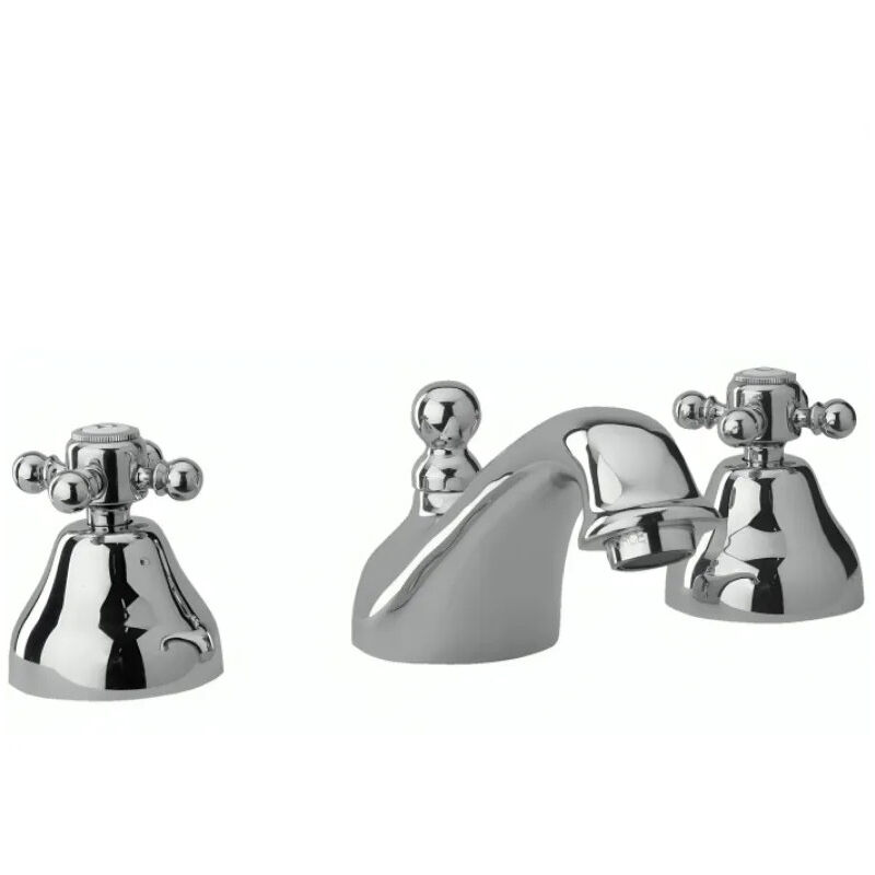 

Retro TIFFANY mezclador de lavabo de 3 agujeros cromado