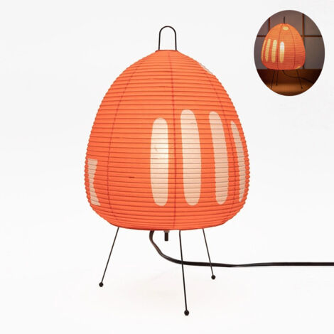 Retro-Tischleuchte im Noguchi-Isamu-Stil aus Reispapier, Wabi-Sabi-Nachttischlampe, E27-Fassung, Stehlampe für Zuhause und Cafés.