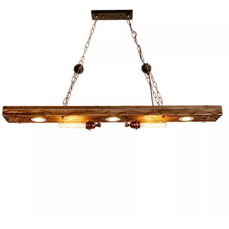 GOJOY Retro Vintage Eisen & Holz Pendelleuchte Esszimmer Wohn Zimmer Deckenlampen E27 Hängeleuchte Industrial Design 220V