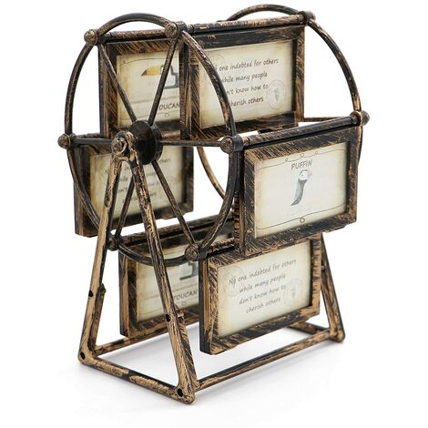 Retro Vintage Familien-Fotorahmen DIY Riesenrad drehbare Windmühle Bilderrahmen Home Decor Geschenk Nostalgischer Stil