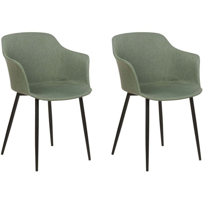 Beliani Set Of 2 Dining Chairs Elim Dark Green