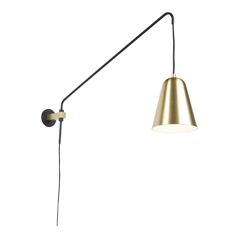 Retro Wall Light Gold/Brass with Shade - Demi