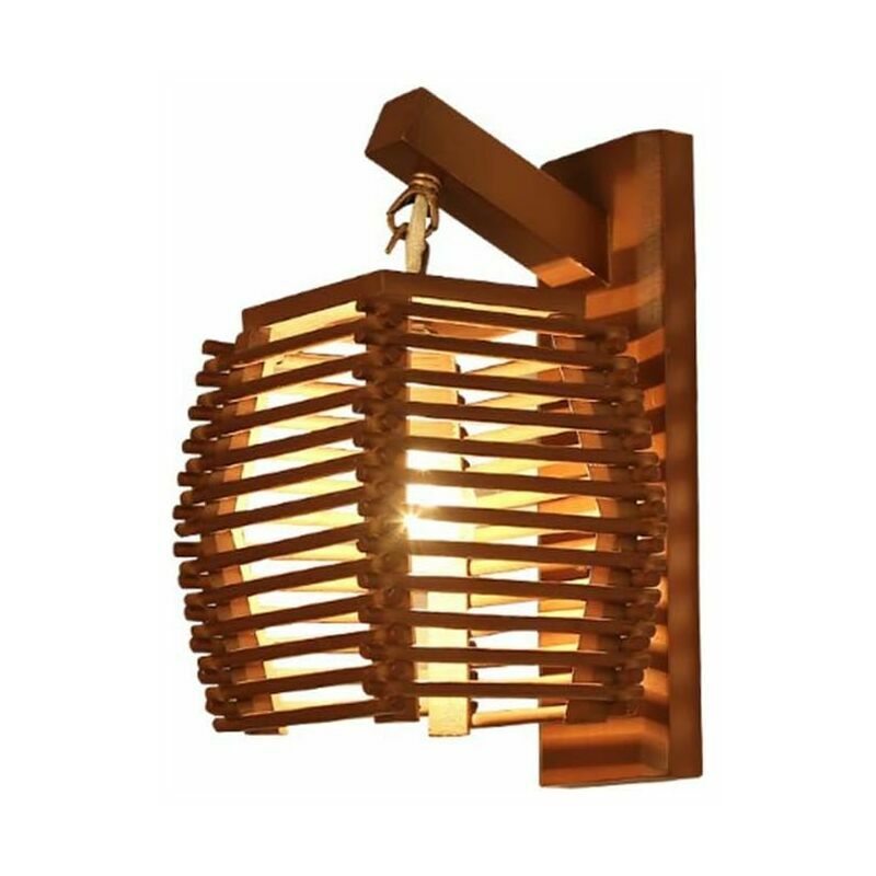 Retro Wall Lamp Vintage Wooden Wall Lamp Restaurant Wall Lamp Living Room Bedroom Bedside Lamp Wooden Lamp Staircase Corridor Aisle Classic Nostalgic