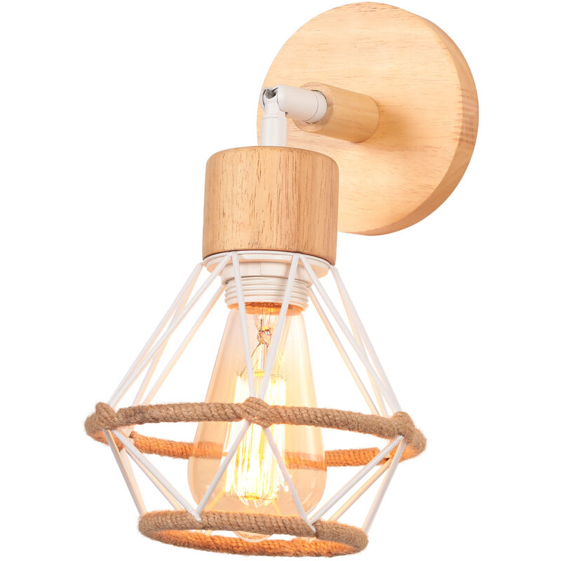 Image of Retro Wall Lights White Vintage Wood&hellip;