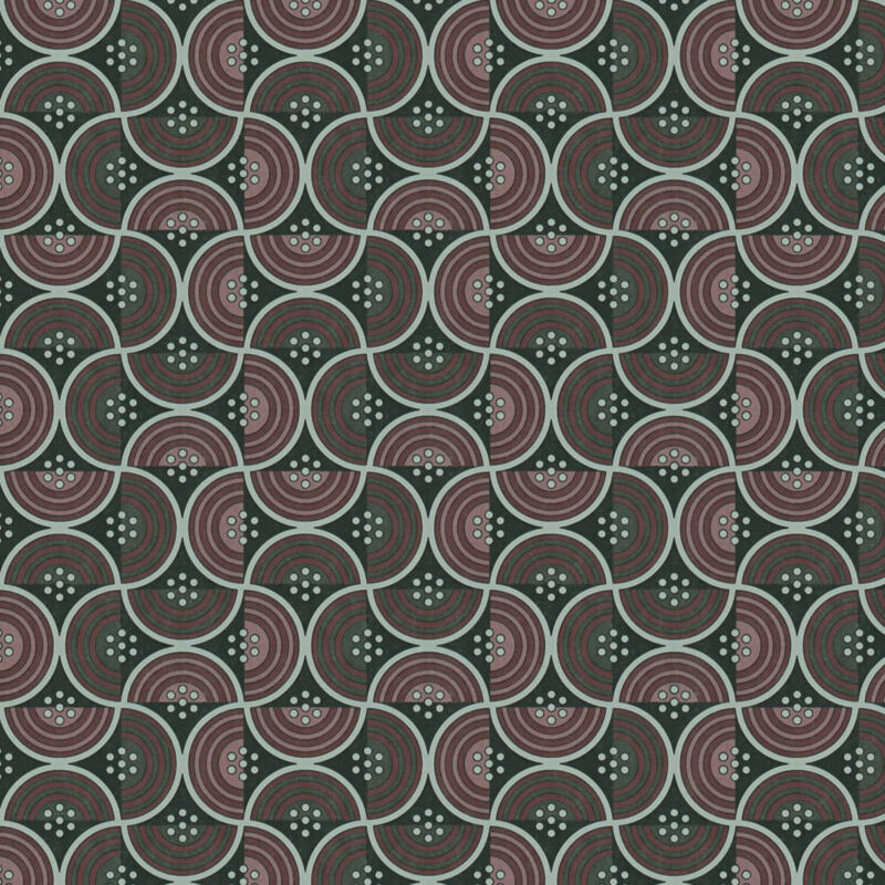 Retro Wallpaper Wall Profhome 390611 Non-woven Wallpaper Smooth With Geometric Shapes Matt Black Red Brown Grey Pale Green 5, 33 M2