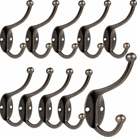 Retro Wandgarderobenhaken Vintage Metall Türhaken für Badezimmer Küche Schlafzimmer Eingang 10 Stück Bronze