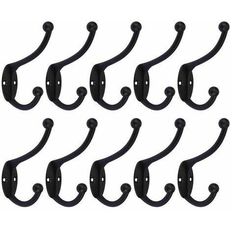 Retro Wandgarderobenhaken Vintage Metall Türhaken für Badezimmer Küche Schlafzimmer Eingang 10 Stück Schwarz