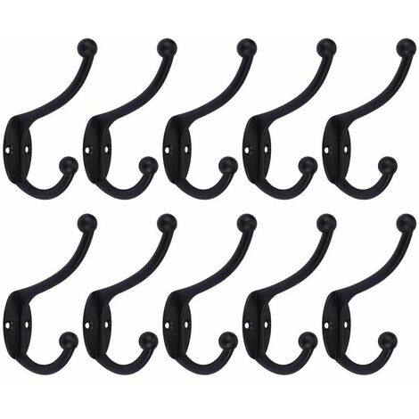 Retro Wandgarderobenhaken Vintage Metall Türhaken für Badezimmer Küche Schlafzimmer Eingang 10 Stück Schwarz