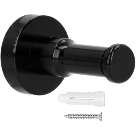Retro-Wandhaken aus Aluminium fürs Badezimmer – Robuster Handtuchhalter für Küche oder Balkon, Schwarz