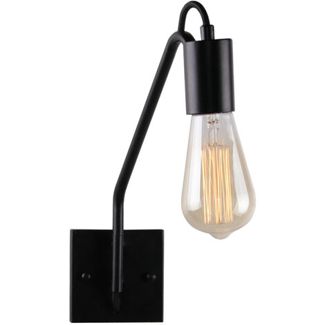 Retro Wandleuchte 180 ° Winkel Verstellbare Wandleuchte Vintage Wandlampe für Nachttisch Schwarz