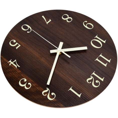 Retro-Wanduhr im 3D-Design mit geräuschlosem Quarzwerk und Leuchtzeigern für Wohnzimmer, Küche, Büro