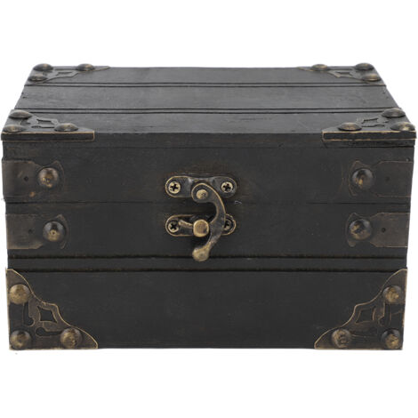 Retro Wooden Jewelry Box Treasure Storage Box Organizer Container Case Chest Trinket Box for Girls Girlfriend Women Vintage Grey