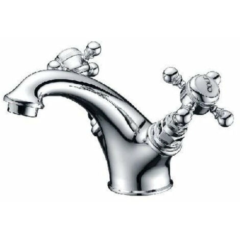 Retro-Zweigriff-Waschbeckenarmatur CANTERBURY mit integriertem Ventil