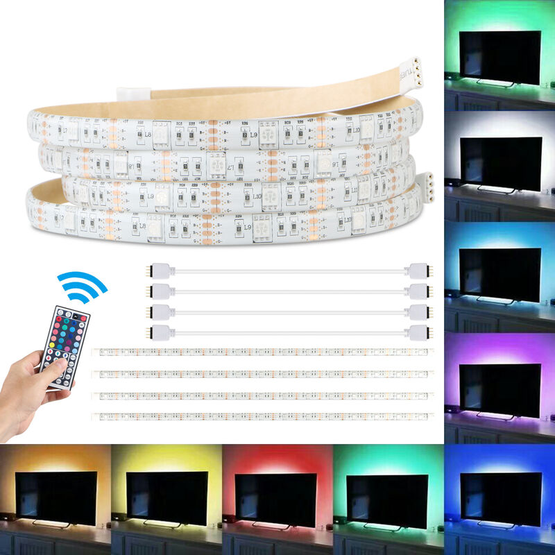 

Abcrital - Retroiluminación LED para TV, tiras de luz LED con acento de neón RGB para HDTV Iluminación sesgada con luz de neón con control remoto