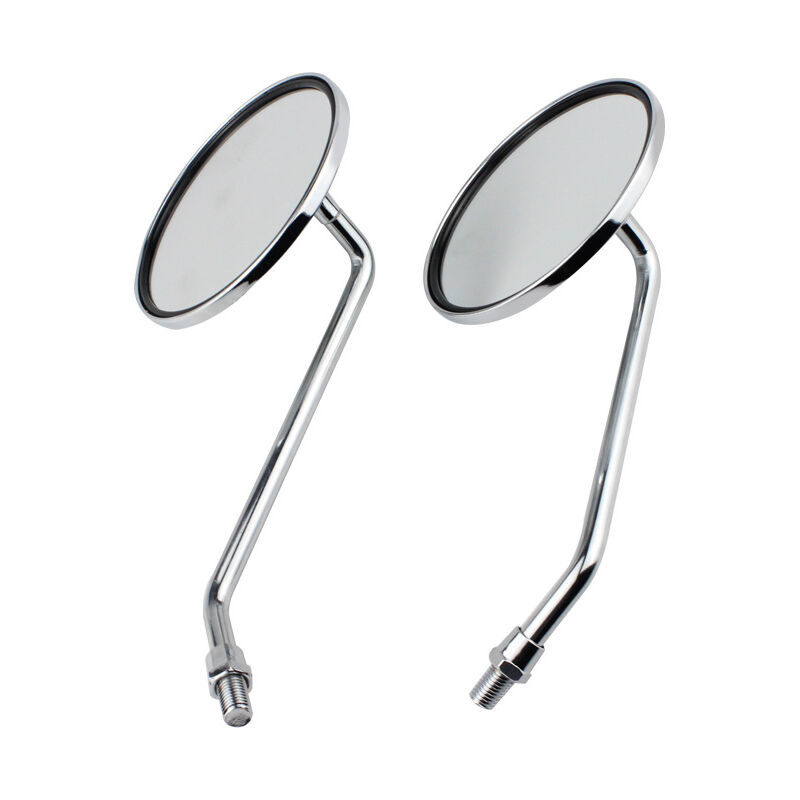 Rétroviseur - 1 paire de rétroviseurs de moto argentés ronds chromés de 8 mm. Rétroviseur gauche et droit.