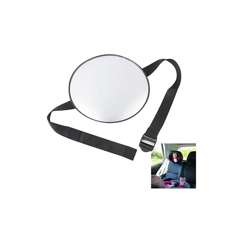 RéTroviseur ArrièRe Voiture Pour BéBé, RéTroviseur Convexe Avec Grand Champ De Vision En MatéRiau Incassable (Plastique Abs) Sans PièCes/Vis