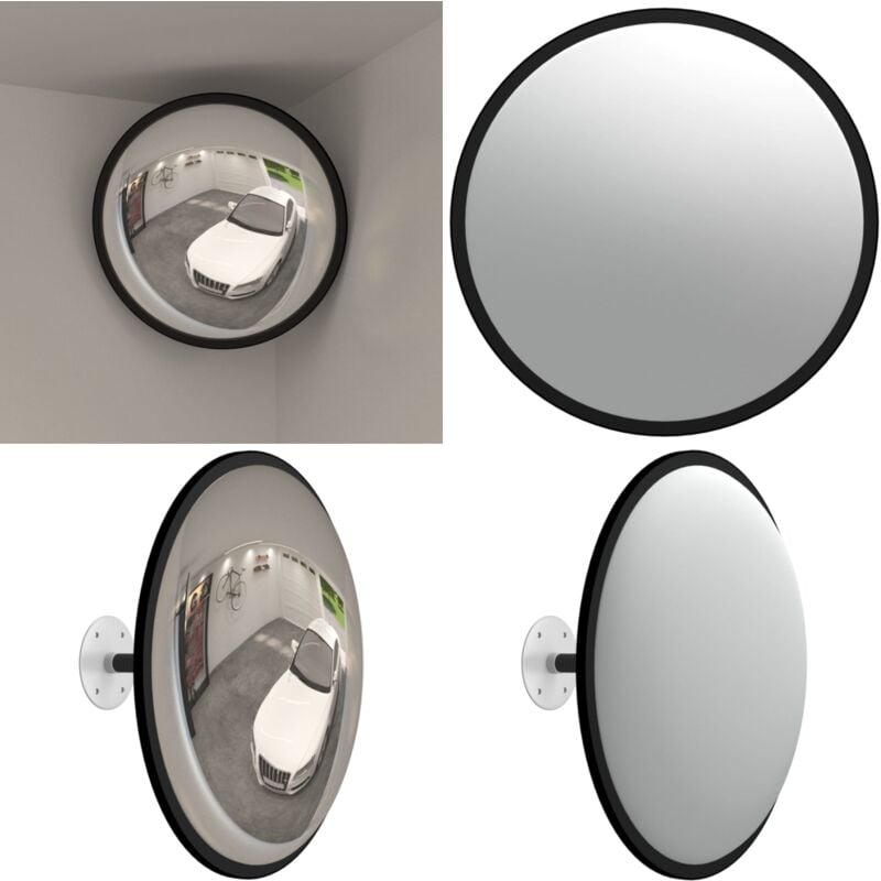 Vidaxl - Rétroviseur convexe intérieur Noir Ø40 cm Acrylique - miroir de circulation - miroirs de circulation - Home & Living