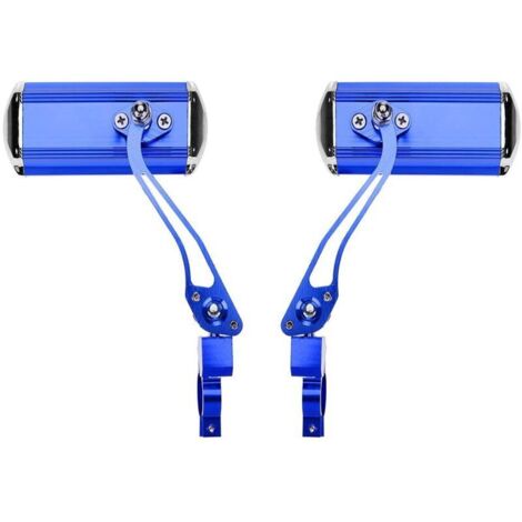 Rétroviseur de guidon de VTT (bleu), moto, conversion vélo, rétroviseur en aluminium, réflecteurs de sécurité